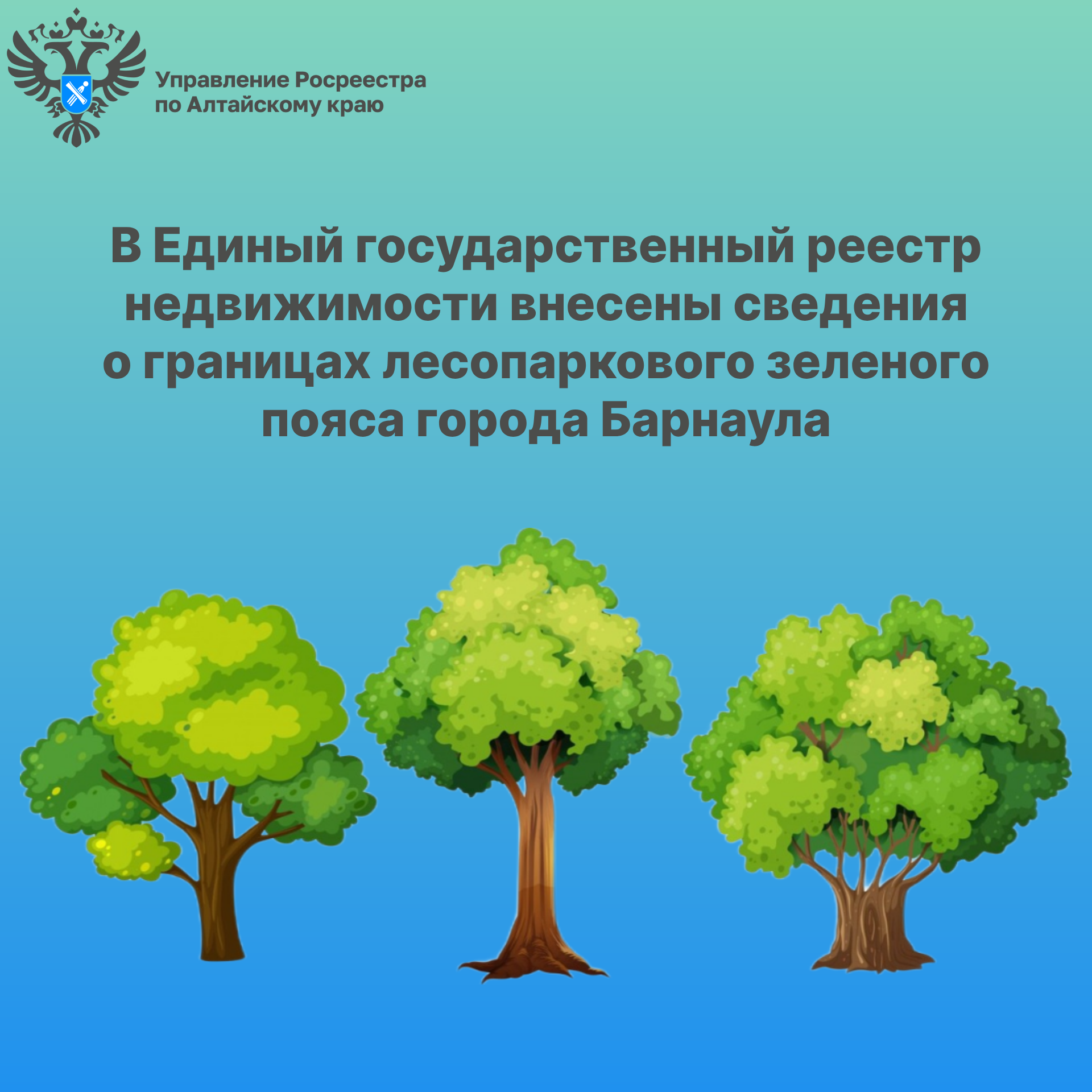 В Единый государственный реестр недвижимости внесены сведения  о границах лесопаркового зеленого пояса города Барнаула.